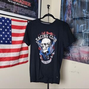 MBX full throttle racing biker skull graphic tee shirt